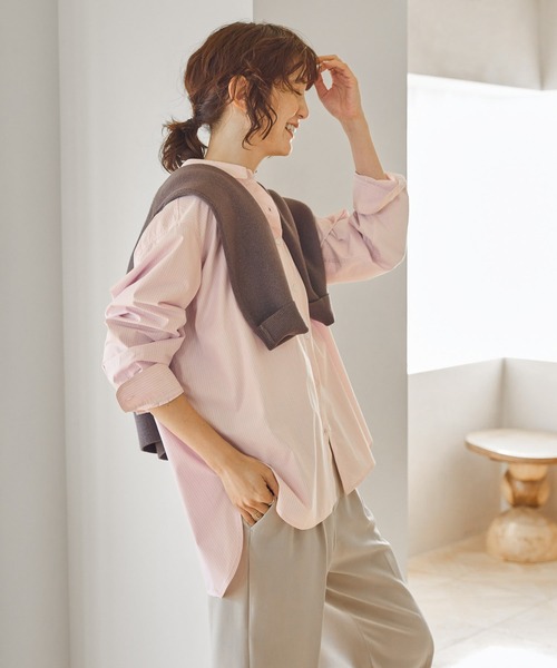 AMERICAN HOLIC(アメリカンホリック)の「イージーケアブロードシャツ(シャツ/ブラウス・レディース・グリーン系その他3/ピンク系その他/サックスブルー/オフホワイト/イエロー系その他2/ブルー系その他7・L/M)」の8枚目の写真