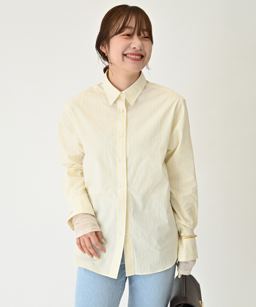 SLOBE IENA（スローブイエナ）の「シアーロングインナー（Tシャツ/カットソー・レディース・ベージュ/ホワイト/サックスブルー・FREE）」の5枚目の写真