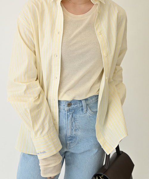 SLOBE IENA（スローブイエナ）の「シアーロングインナー（Tシャツ/カットソー・レディース・ベージュ/ホワイト/サックスブルー・FREE）」の7枚目の写真