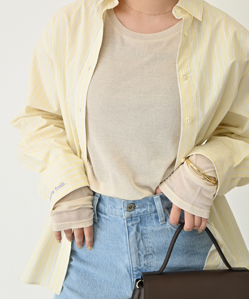 SLOBE IENA（スローブイエナ）の「シアーロングインナー（Tシャツ/カットソー・レディース・ベージュ/ホワイト/サックスブルー・FREE）」の8枚目の写真