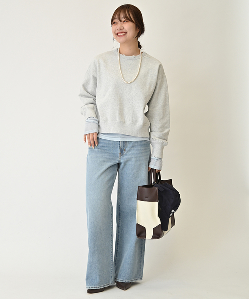 SLOBE IENA（スローブイエナ）の「シアーロングインナー（Tシャツ/カットソー・レディース・ベージュ/ホワイト/サックスブルー・FREE）」の13枚目の写真