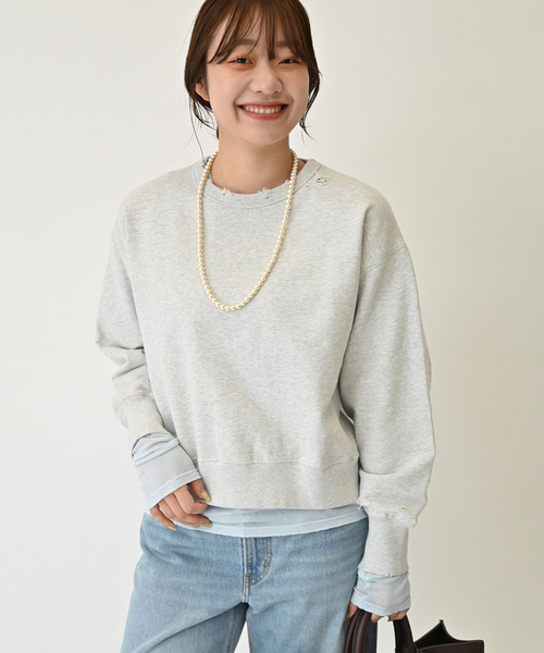 SLOBE IENA（スローブイエナ）の「シアーロングインナー（Tシャツ/カットソー・レディース・ベージュ/ホワイト/サックスブルー・FREE）」の16枚目の写真