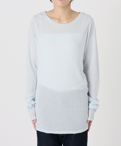 SLOBE IENA（スローブイエナ）の「シアーロングインナー（Tシャツ/カットソー・レディース・ベージュ/ホワイト/サックスブルー・FREE）」の20枚目の写真