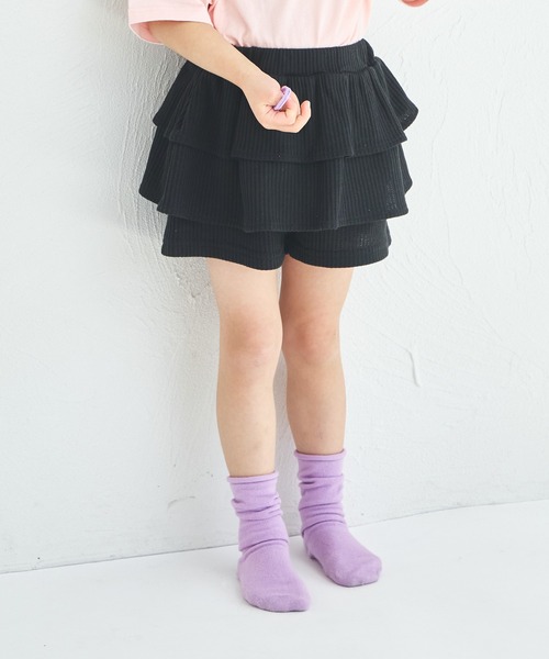 イギリスヴィンテージ フリルティアードデザイン フューシャピンクのハーフパンツ イギリスヴィンテージ フリルティアードデザイン フューシャ