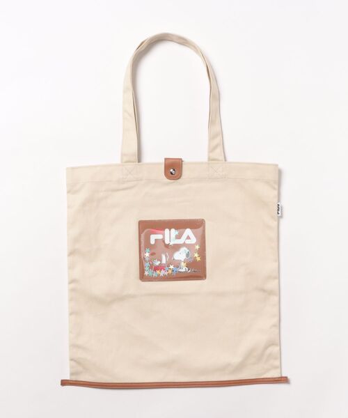 PEANUTS(ピーナッツ)の「【FILA】PEANUTS キャンバストートバッグ/ピーナッツ/コラボ(トートバッグ・レディース・ブラック/ベージュ/オフホワイト・FREE)」の1枚目の写真