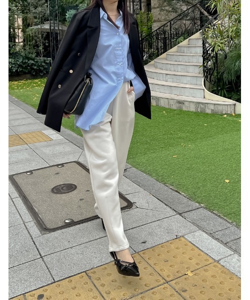 Re:EDIT（リエディ）の「[低身長/高身長/大きいサイズ有]裏起毛スウェットカーブパンツ（その他パンツ・レディース・アイボリー/ブラック/杢グレー・SHORT/X-LARGE/LARGE/MEDIUM/TALL）」の13枚目の写真