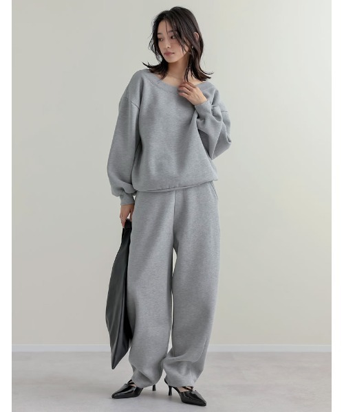 低身長/高身長/大きいサイズ有]裏起毛スウェットカーブパンツ（その他