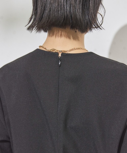 Doux archives（ドゥアルシーヴ）の「ドライジョーゼットサロペット（サロペット/オーバーオール・レディース・ブラック/ベージュ・38）」の22枚目の写真