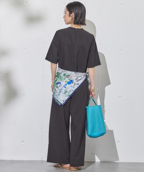 Doux archives（ドゥアルシーヴ）の「ドライジョーゼットサロペット（サロペット/オーバーオール・レディース・ブラック/ベージュ・38）」の6枚目の写真