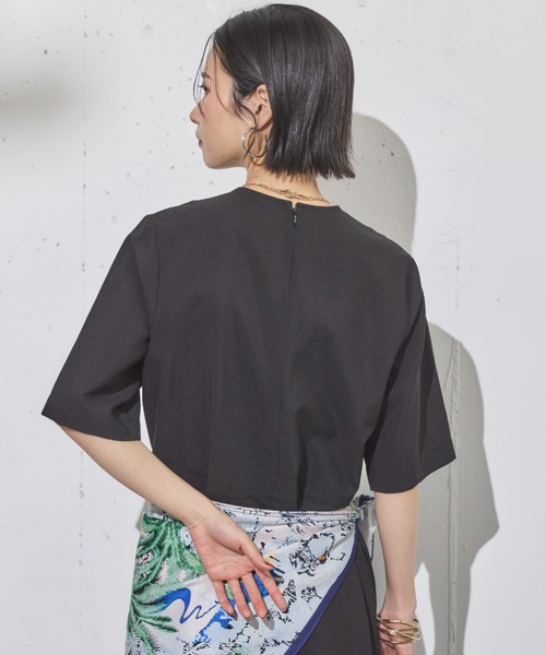 Doux archives（ドゥアルシーヴ）の「ドライジョーゼットサロペット（サロペット/オーバーオール・レディース・ブラック/ベージュ・38）」の17枚目の写真