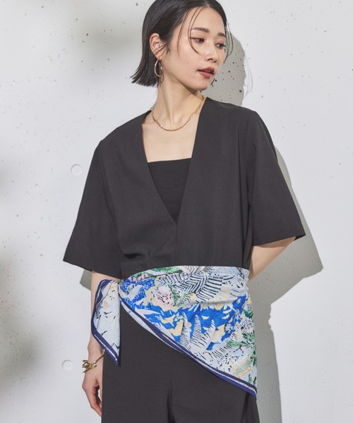 Doux archives（ドゥアルシーヴ）の「ドライジョーゼットサロペット（サロペット/オーバーオール・レディース・ブラック/ベージュ・38）」の20枚目の写真