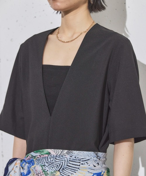 Doux archives（ドゥアルシーヴ）の「ドライジョーゼットサロペット（サロペット/オーバーオール・レディース・ブラック/ベージュ・38）」の21枚目の写真