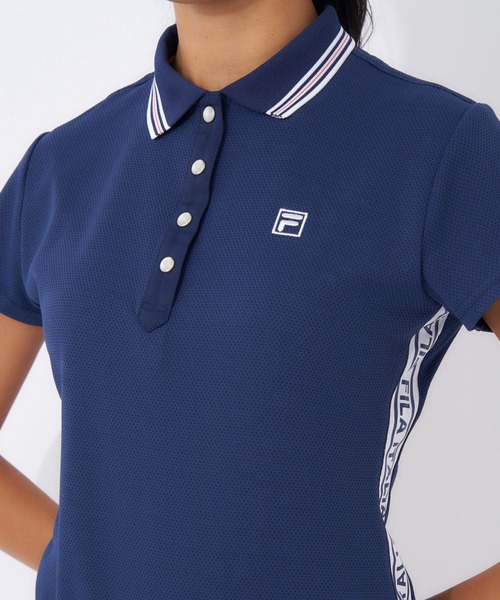 FILA GOLF(フィラゴルフ )の「ディンプルメッシュ半袖ワンピース(ワンピース・レディース・ホワイト/ネイビー・MEDIUM/LARGE/X-LARGE)」の4枚目の写真