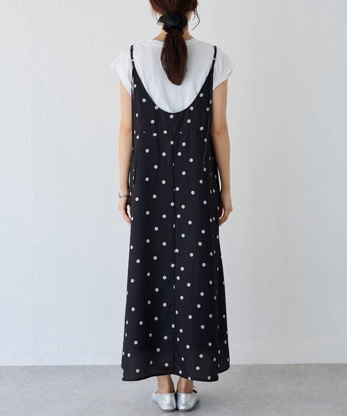 LAVEANGE（ラビアンジェ）の「麻調合繊ドットキャミワンピース（ワンピース・レディース・ベージュ/ブラック・M/LL/3L/4L/5L）」の20枚目の写真