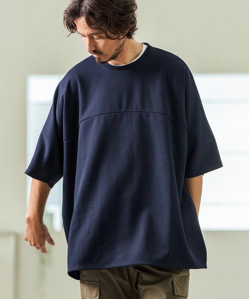 Magine(マージン)の「mt9468- Tricot Mesh Drawcord T-shirts Tシャツ(Tシャツ/カットソー・メンズ・ネイビー/オフホワイト/ブラック・44/46/48)」の3枚目の写真