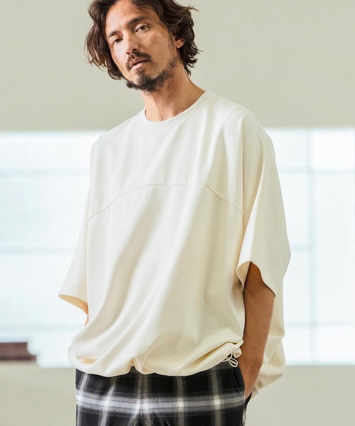 Magine(マージン)の「mt9468- Tricot Mesh Drawcord T-shirts Tシャツ(Tシャツ/カットソー・メンズ・ネイビー/オフホワイト/ブラック・44/46/48)」の2枚目の写真