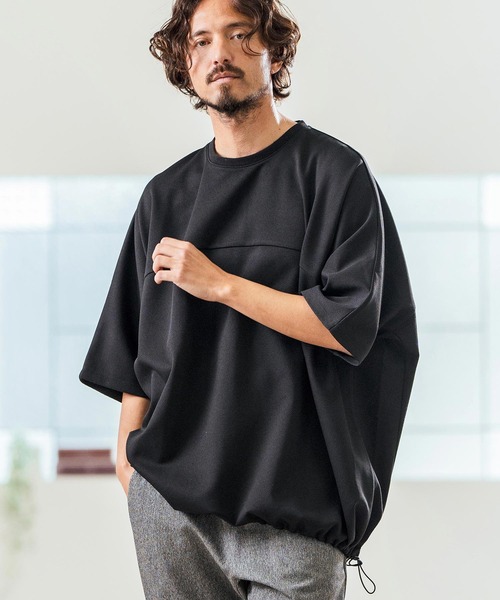 Magine(マージン)の「mt9468- Tricot Mesh Drawcord T-shirts Tシャツ(Tシャツ/カットソー・メンズ・ネイビー/オフホワイト/ブラック・44/46/48)」の1枚目の写真