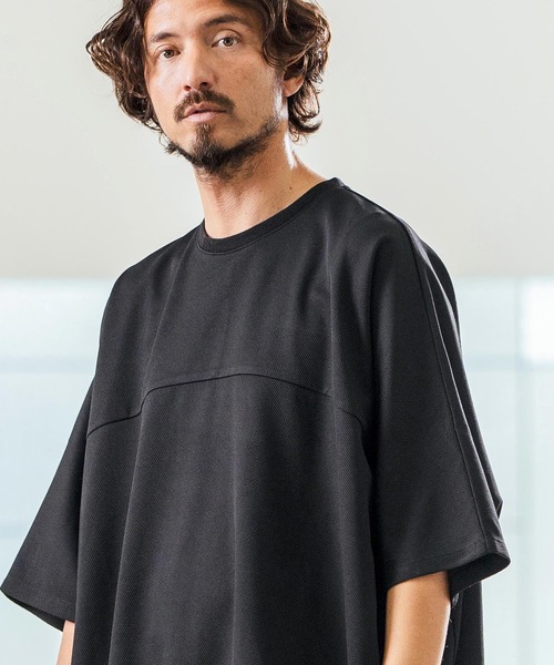 Magine(マージン)の「mt9468- Tricot Mesh Drawcord T-shirts Tシャツ(Tシャツ/カットソー・メンズ・ネイビー/オフホワイト/ブラック・44/46/48)」の6枚目の写真