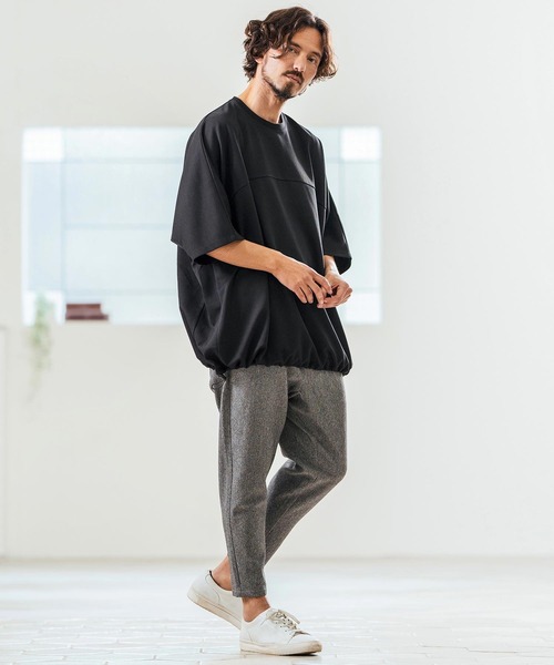 Magine(マージン)の「mt9468- Tricot Mesh Drawcord T-shirts Tシャツ(Tシャツ/カットソー・メンズ・ネイビー/オフホワイト/ブラック・44/46/48)」の8枚目の写真