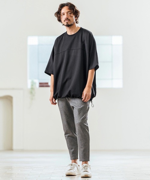Magine(マージン)の「mt9468- Tricot Mesh Drawcord T-shirts Tシャツ(Tシャツ/カットソー・メンズ・ネイビー/オフホワイト/ブラック・44/46/48)」の9枚目の写真