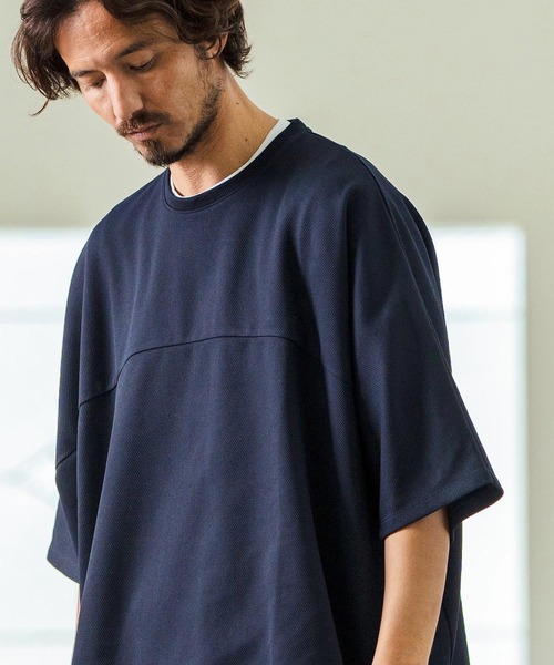 Magine(マージン)の「mt9468- Tricot Mesh Drawcord T-shirts Tシャツ(Tシャツ/カットソー・メンズ・ネイビー/オフホワイト/ブラック・44/46/48)」の13枚目の写真