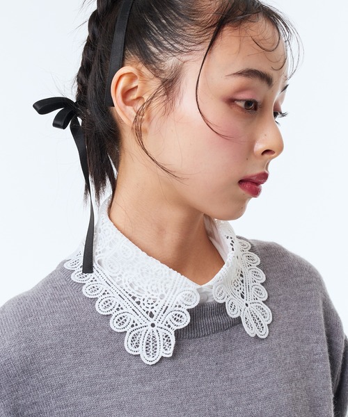Narcissus（ナルシス）の「【Narcissus】レースつけ襟（付け襟・レディース・ホワイト・FREE）」の2枚目の写真