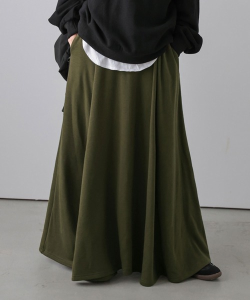 lesperance（レスぺランス）の「裏起毛Aラインフレアロングスカート（スカート・レディース・カーキ/モカ/チャコール・FREE）」の3枚目の写真