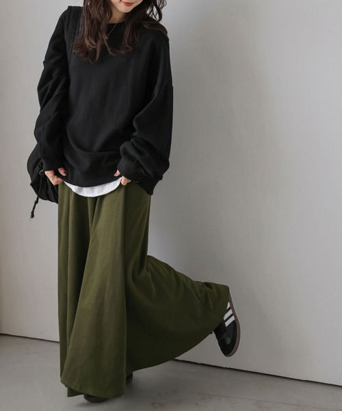 lesperance（レスぺランス）の「裏起毛Aラインフレアロングスカート（スカート・レディース・カーキ/モカ/チャコール・FREE）」の18枚目の写真