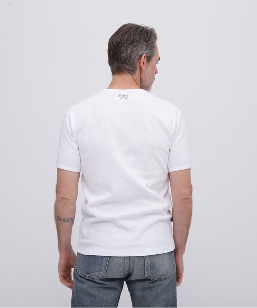 AVIREX（アヴィレックス）の「《DAILY/デイリー》MINI WAFFLE V-NECK S/S T-SHIRT / デイリーウェア ミニワッフル 半袖 Vネック Tシャツ / AVIREX / アヴィレックス（Tシャツ/カットソー・メンズ・ホワイト/ブラック/グレー・SMALL/MEDIUM/LARGE/X-LARGE）」の14枚目の写真