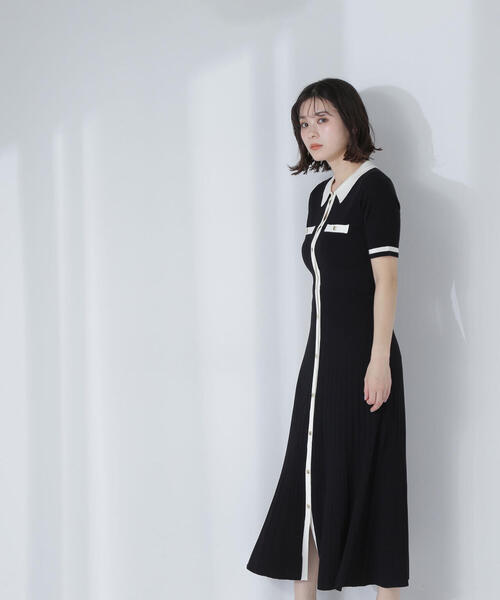 NATURAL BEAUTY BASIC バックシャンバイカラーワンピース 黒 楽天市場】【SALE／50%OFF】バックシャンバイカラーワンピース