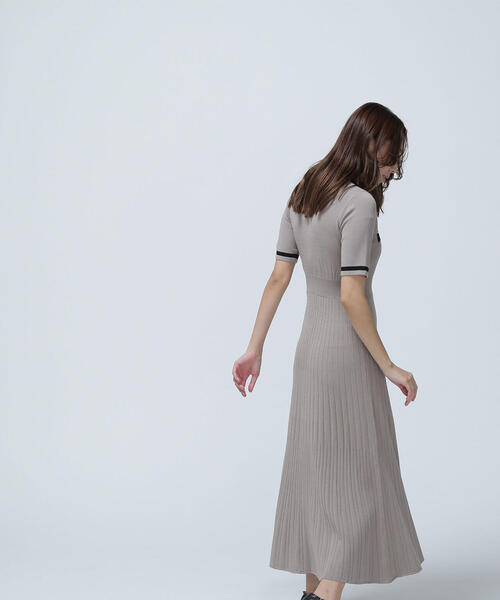 NATURAL BEAUTY BASIC（ナチュラルビューティーベーシック）の「◇ポロバイカラーニットワンピース（ワンピース・レディース・ベージュ系その他/ブラック系その他/グリーン系その他3・MEDIUM/P/S）」の20枚目の写真