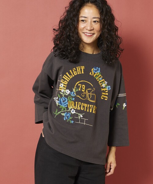 セール】Freada/フリーダ クロスステッチフットボールTシャツ（T