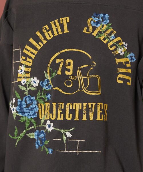 Freada（フリーダ）の「Freada/フリーダ クロスステッチフットボールTシャツ（Tシャツ/カットソー・レディース・ブラック/パープル/ベージュ/ホワイト・ﾌﾘ-）」の15枚目の写真