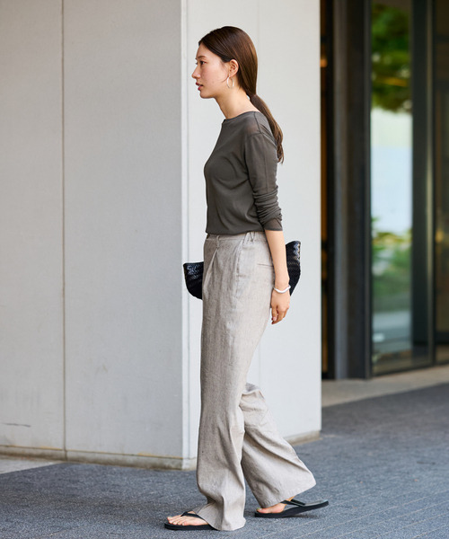 FRAMeWORK（フレームワーク）の「≪追加≫HTシアーロングTee5（Tシャツ/カットソー・レディース・イエロー/ホワイト/チャコールグレー・FREE）」の6枚目の写真