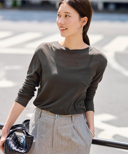 FRAMeWORK HTシアーロングTee ホワイト ≪追加≫HTシアーロングTee3（Tシャツ／カットソー）｜FRAMeWORK