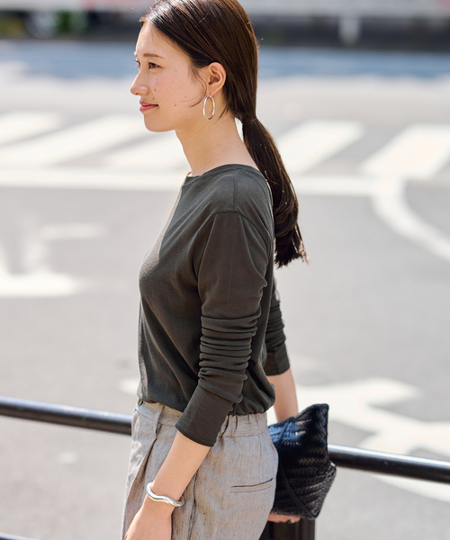 FRAMeWORK（フレームワーク）の「≪追加≫HTシアーロングTee5（Tシャツ/カットソー・レディース・イエロー/ホワイト/チャコールグレー・FREE）」の9枚目の写真