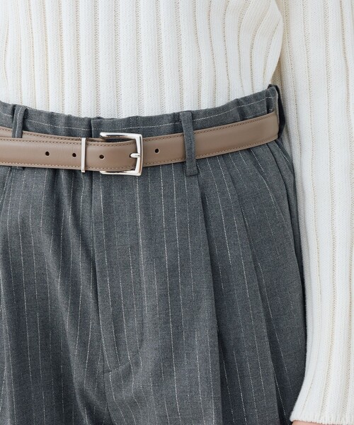 MAISON BOINET（メゾンボワネ）の「MAISON BOINET スクエアバックルベルト（ベルト・レディース・ベージュ/ブラック・FREE）」の3枚目の写真