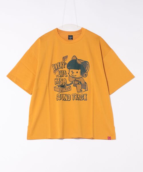 CONVEX（コンベックス）の「ﾚｺｰﾄﾞWIDE-T(大人)（Tシャツ/カットソー・メンズ・オフホワイト/杢グレー/イエロー・MEDIUM/LARGE）」の3枚目の写真