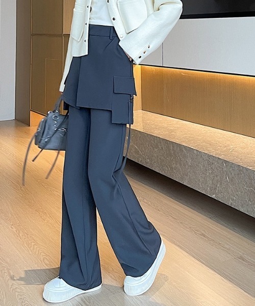 H.TOKYO(エイチトウキョウ)の「レイヤード ラップスカートパンツ(その他パンツ・レディース・グレー/ブラック/ブラウン・LARGE/MEDIUM)」の3枚目の写真