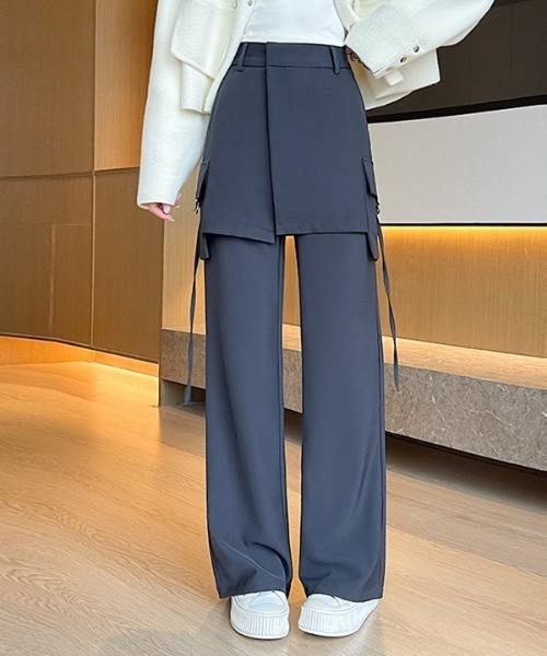 H.TOKYO(エイチトウキョウ)の「レイヤード ラップスカートパンツ(その他パンツ・レディース・グレー/ブラック/ブラウン・LARGE/MEDIUM)」の6枚目の写真