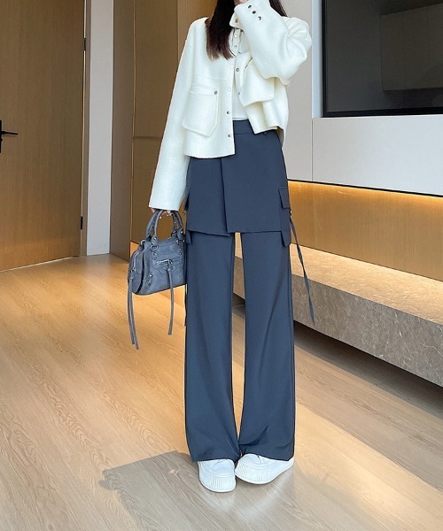 H.TOKYO(エイチトウキョウ)の「レイヤード ラップスカートパンツ(その他パンツ・レディース・グレー/ブラック/ブラウン・LARGE/MEDIUM)」の8枚目の写真