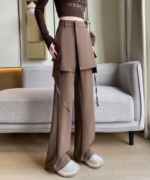 H.TOKYO(エイチトウキョウ)の「レイヤード ラップスカートパンツ(その他パンツ・レディース・グレー/ブラック/ブラウン・LARGE/MEDIUM)」の10枚目の写真