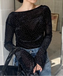 VELOUR HOT STONE L/S TOP