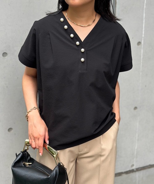 vネックサッカーブラウス IENA（イエナ）の「Vネック サッカーブラウス（シャツ/ブラウス）」 - WEAR