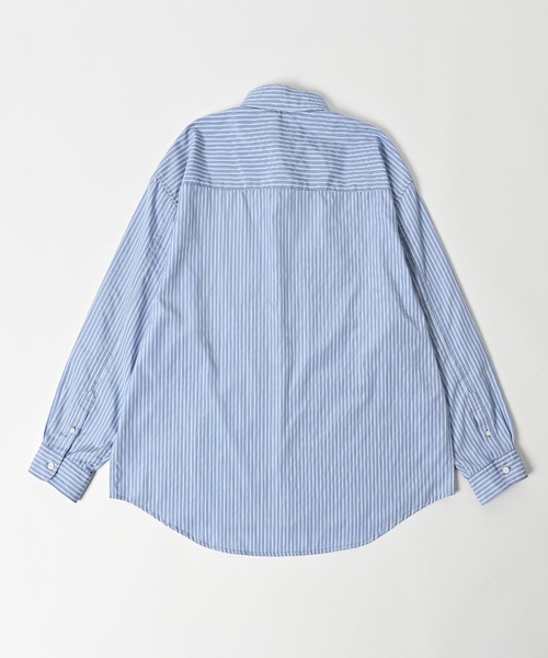 ADAM PATEK(アダムパテック)の「ADAMPATEK/striped anarchy shirt/ストライプアナーキーシャツ(AP2515008)(シャツ/ブラウス・レディース・ブルー/ブラック・1)」の4枚目の写真