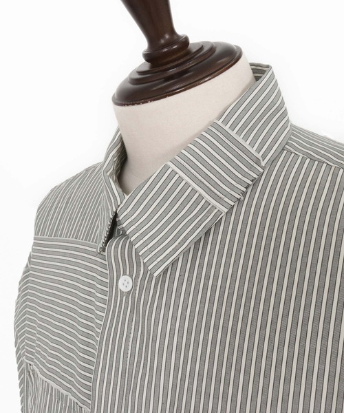 ADAMPATEK/striped anarchy shirt/ストライプアナーキーシャツ