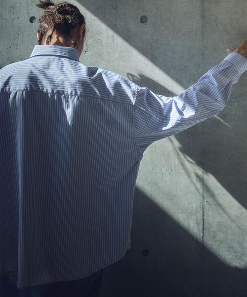 ブラウス シャツ ADAMPATEK/striped anarchy shirt/ストライプアナーキーシャツ(AP2515008) レディース メンズ ADAMPATEK/striped anarchy shirt/ストライプアナーキーシャツ