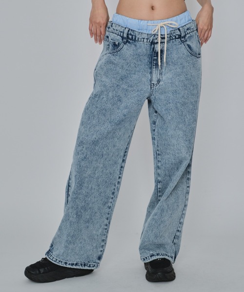 WEGO(ウィゴー)の「WEGO/ボクサードッキングデニムパンツ(デニムパンツ・メンズ・ブラック系3/スカイブルー・LARGE/MEDIUM)」の3枚目の写真