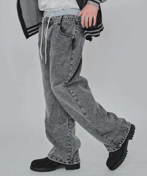 WEGO(ウィゴー)の「WEGO/ボクサードッキングデニムパンツ(デニムパンツ・メンズ・ブラック系3/スカイブルー・LARGE/MEDIUM)」の12枚目の写真
