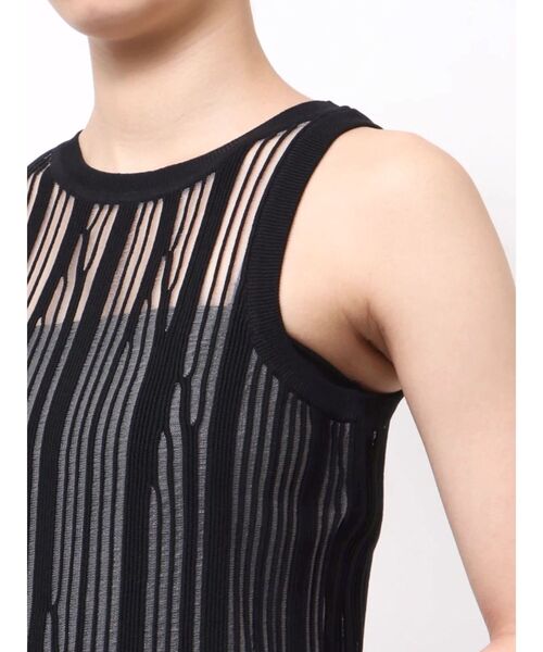 OUNNOUN（オウンノウン）の「【OUNNOUN】ランダムストライプアメスリニット（ニット/セーター・レディース・ベージュ/ブラック/ブルー・FREE）」の17枚目の写真